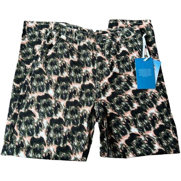 NWT Rachel Comey Women’s Size 2 Animal Print High Rise Denim Olive Pink Jeans - Picture 10 of 14